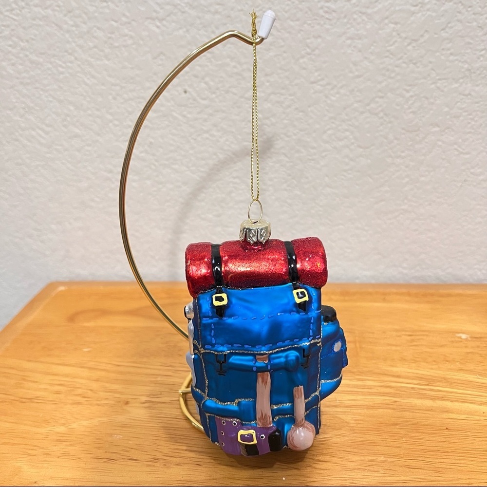 Robert Stanley Blown Glass 2024 Christmas Tree Ornament Blue Backpack Hiking Bag - Picture 3 of 6